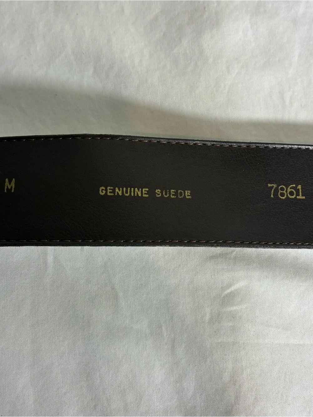 Torino Womens belt Sz M genuine suede chocolate brown made in USA
